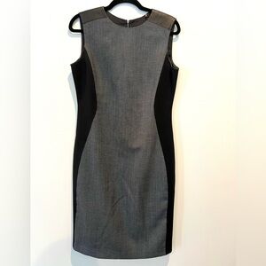 Elie Tahari Gray and Black Sleeveless Dress